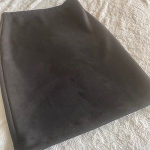 Black faux suede BCBG knee length pencil skirt